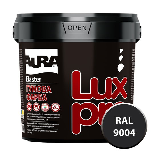 Краска Aura Luxpro Elaster (RAL 9004 Чёрный) 1,2кг (Е0000001748) - фото