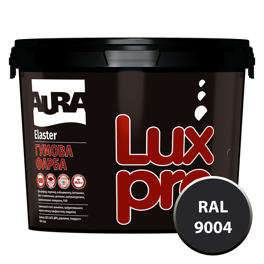 Фарба Aura Luxpro Elaster (RAL 9004 Чорний) 3,5кг (Е0000001750) - фото